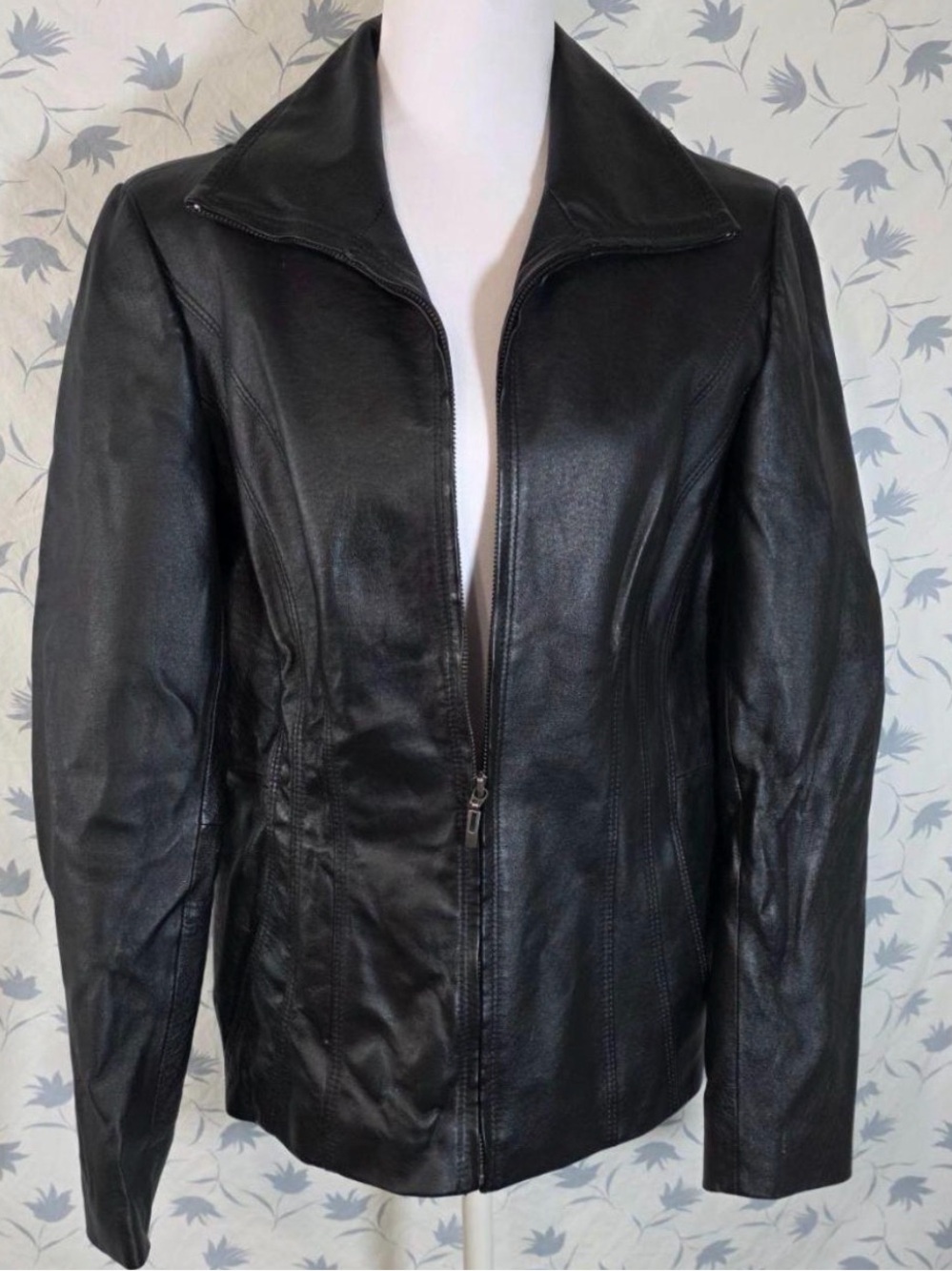 East 5th Black Leather Zip Jacket